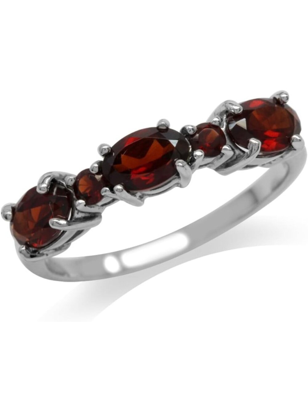 Elegant 3 Stone White Gold Plated 925 Sterling Silver Ring - Timeless Jewelry